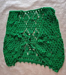 Beautiful 😍 Crochet Korean Short Shrug IN Green C