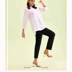 White Embroidered Tunic Top