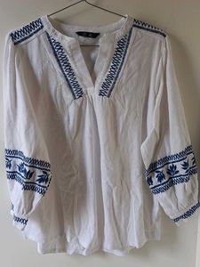 White Embroidered Top