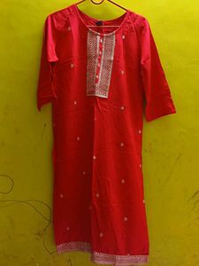 Dark Pink Embroidered Kurta