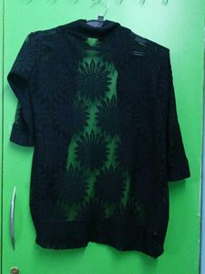Black Floral Lace Cardigan