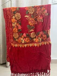 Red Embroidered Scarf