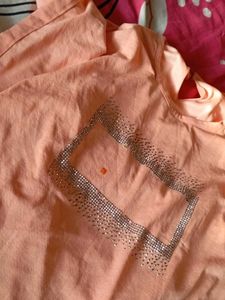Peach Embellished Top