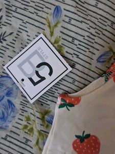 Strawberry Print Crop Top