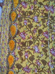 Floral Print Yellow Ethnic Skirt
