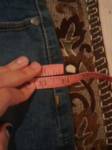 MAX Denim Skirt with Ruffle Ripped Design, Size -S