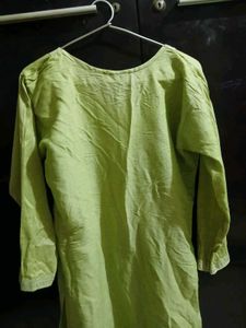 Olive Green Embroidered Kurti