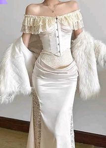 Elegant White Off-Shoulder Maxi Dress