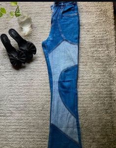 Freakins Blue Patchwork Jeans