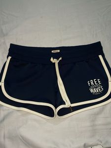 Free Waves Navy Blue Athletic Shorts