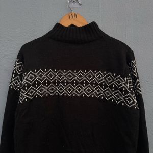 Patterned Zip-Up Sweater