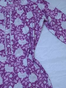 Pinteresty Floral Lavender Kurti