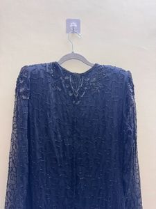 Elegant Beaded Black Maxi Dress