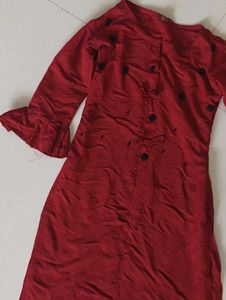 Red Dress with Bell Sleeves