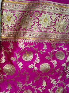 Pure Banarasi Silk Zari Work Heavy Pink Saree