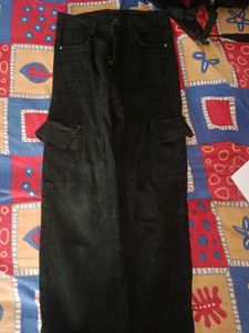 Black Cargo Jeans