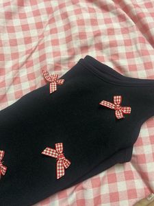 Cute Black Tank Top with Bows