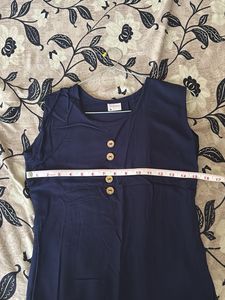 Navy Button-Down Kurti