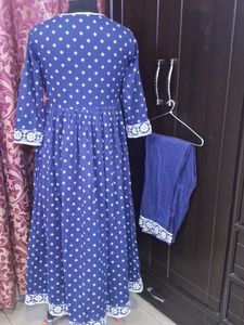 Elegant Blue Embroidered Kurta Set Of 2.