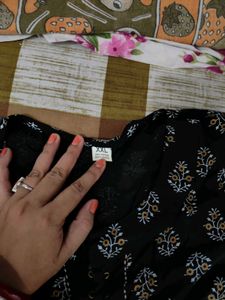 Black And White Kurta Set