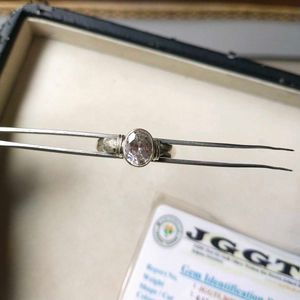 925 Silver Cubic Zirconia Ring with Gem Certificat