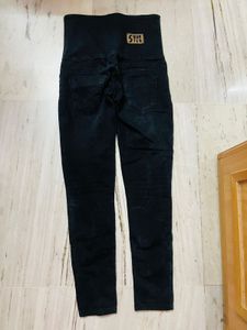Combo High-Waisted Button Black And White Jeans