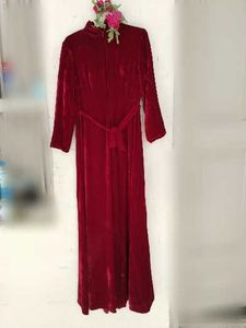 Elegant Velvet Maxi Dress with flaws
