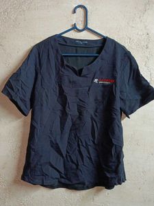 Ladies Summer Fashion Casual Top Navy Blue