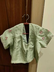 Embroidery Green Blouse