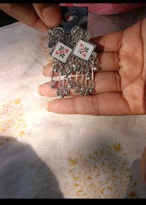 Silver-Tone Drop Earrings