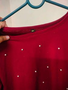 Red bell sleeve top