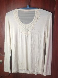 Guess White Long Sleeve Top