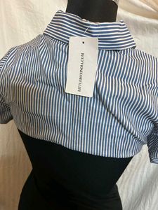 Littlebox Striped Collar Bodycon Dress