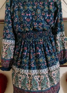 Floral &amp; Paisley Print Smocked Dress