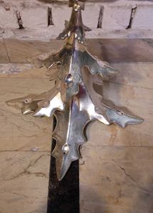 Vintage Pottery Barn Silver Chrome Christmas Tree