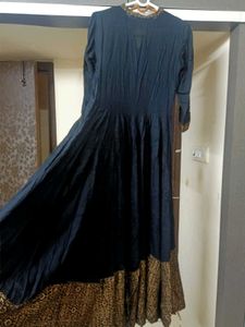 SANGRIA Black &amp; Gold Anarkali Kurta