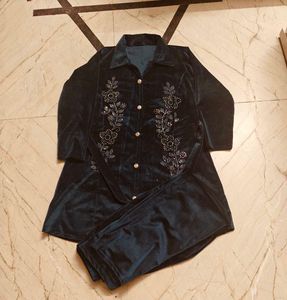 Velvet Embellished co ord set