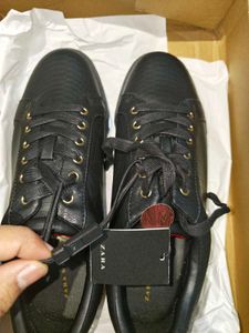 ZARA MEN BLACK LEATHER SNEAKERS 😎🔥👀