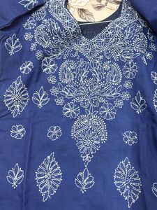Blue Embroidered Kurta