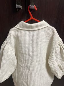 White Baloon Sleves Top