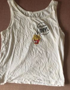White Graphic Tank Top