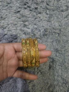 Gold-Plated Bangles (Set of 4)