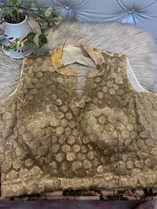 Silk Backless Golden Blouse