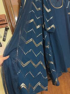 Libas Elegant Peacock Blue Kurta Set