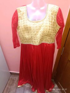 Xxl Red Ethnic Gown