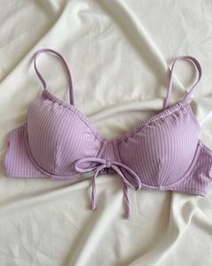 Lilac Ribbed Bra