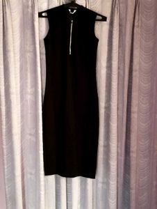 Sleek Black Midi Dress