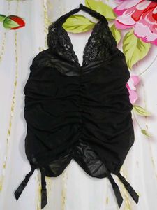 (1118)Lace Halter Top