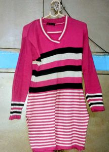 Pink Striped Sweater Tunic