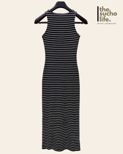OUTRYT Striped Bodycon Maxi Dress | Small